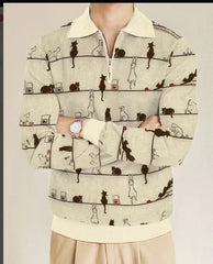 Camisa de polo de manga larga de otoño para hombres