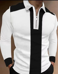 Camisa de polo de manga larga de otoño para hombres