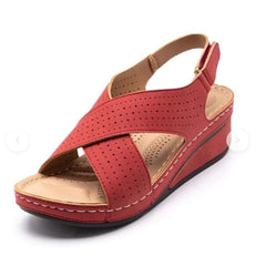 Moda Sandalias para mujeres Summer Nuevas cuñas retro de velcro Sandalias casuales de mujeres