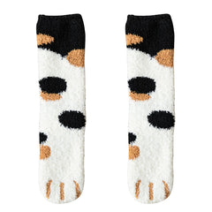 Autumn Winter Women's Cat's Paw Stripe 3D Socks - Cute Funny Gruby Girls Cartoon Animal Socks - Hosiery Toe Zebra/Tiger Floor Socks