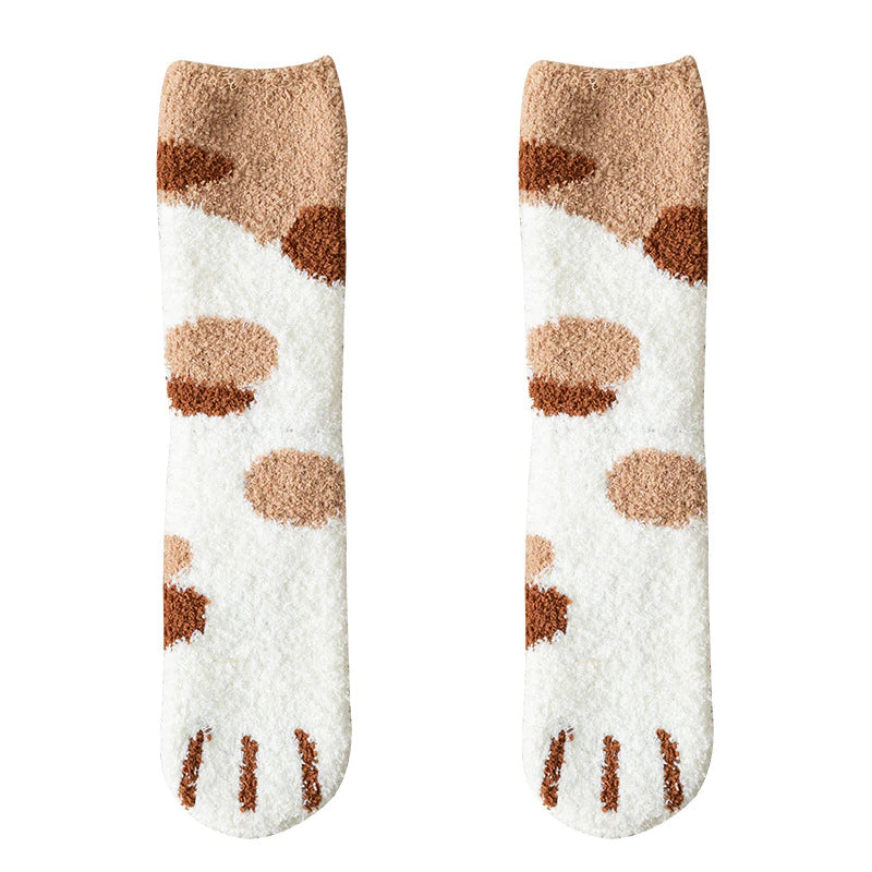 Autumn Winter's Women's Cat's Paw Stripe 3D Socks - Cute Funny Girls Dish Cartoon Calzini per animali - calzini da pavimento di punta di calzetteria/tigre