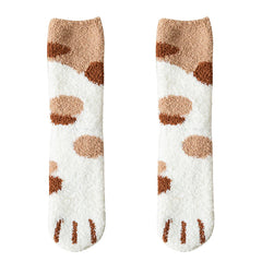 Autumn Winter Women's Cat's Paw Stripe 3D Socks - Cute Funny Thick Girls Cartoon Animal Socks - Hosiery Toe Zebra/Tiger Floor Socks