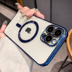 Luxury Placing Clear Magnétique pour Magsafe Wireless Charge Case pour iPhone 14 13 12 11 Pro Max XR XR XS 8 Plus couverture en silicone douce
