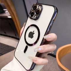 Luxury Placing Clear Magnétique pour Magsafe Wireless Charge Case pour iPhone 14 13 12 11 Pro Max XR XR XS 8 Plus couverture en silicone douce