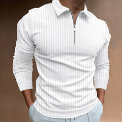 Men's Classic Short Sleeve Polo Shirt Zip Up Casual Summer Slim Fit T-Shirts Striped Graphic Printed Tops Beach Tees