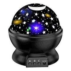 Galaxy Starry Sky Projecteur Lampe Auto Rotation Star Night Light USB / Battery Power Bedroom Plafond Projection Lamp Remote Contrôle