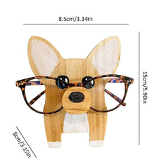 Funny Glasses Holder Stand, Cute Creative Animal Handmade Wooden Carving Eyeglass Holder, Home Office Nightstand Decoration Desktop Glasses Frame (A-3, One Size)