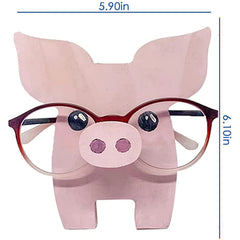 Funny Glasses Holder Stand, Cute Creative Animal Handmade Wooden Carving Eyeglass Holder, Home Office Nightstand Decoration Desktop Glasses Frame (A-3, One Size)