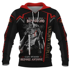 Templar Knight Hoodie 3D Printed Fashion Sportswear Harajuku Street Loose Plus Size Streetwear Men's Clothing