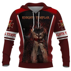 Templar Knight Hoodie 3D Printed Fashion Sportswear Harajuku Street Loose Plus Size Streetwear Men's Clothing