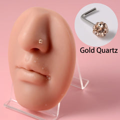 Stainless Steel Mud Ball Nose Stud S-Shaped Non-Dripping Oil Screw Full Drill Ball Nose Ring 20G Simple Piercing Nose Jewelry