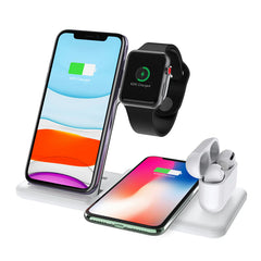 15W Qi schneller drahtloser Ladegerät für iPhone 14 13 12 11 8 Apple Watch 4 in 1 faltbare Ladestation für AirPods Pro iWatch