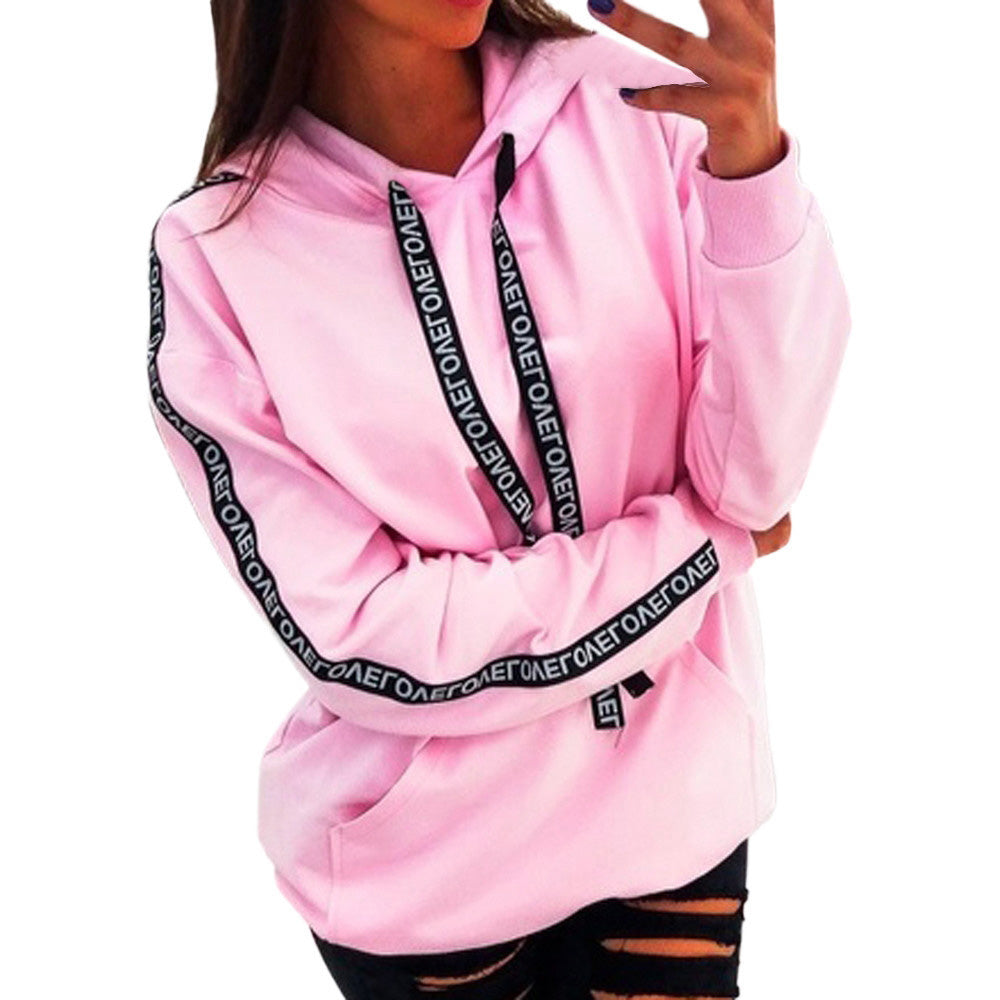 Oversized Women Long Sleeve Hooded Sweatshirt