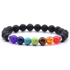 7 Chakra Chakra Braccialetti di roccia lava per uomo Oli essenziali Diffusore perle in pietra naturale per perle di pietra catena a mano