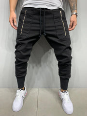 Pantaloni sportivi casual maschile classici cerotto 3D con cerniera 3d pantaloni elastici pantaloni alla moda