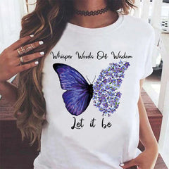 Whisper of Hippie Shirt Fashion Women's Short Short Short-Shirt Accenite It Women's T-shirt T-shirt