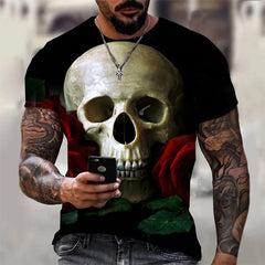 Skull T-shirt Blood Anime Shirt T-shirt Men