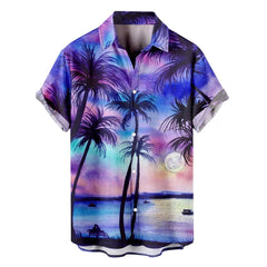 Hawaiian Bowling -Shirts für Männer 1950er Retro Music Print Sommer lässiger kurzärmeleitender Hemden entspannte Fit Vintage Tops