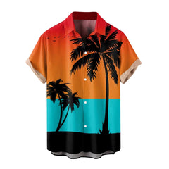 Hawaiian Bowling -Shirts für Männer 1950er Retro Music Print Sommer lässiger kurzärmeleitender Hemden entspannte Fit Vintage Tops