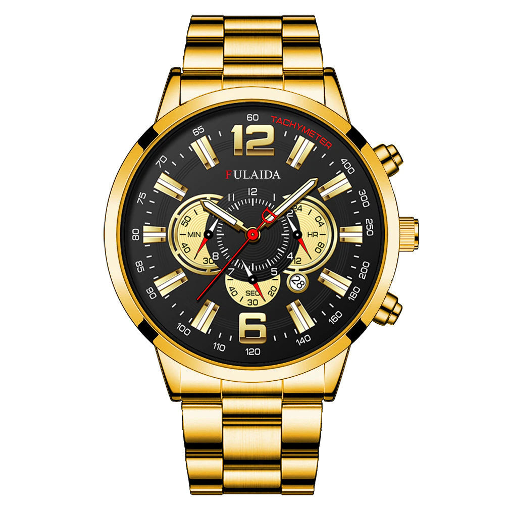 Reloj de moda Dial Men Calendario Muñeco de la muñeca Men estudiante luminoso