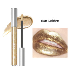 Qibest Diamond Liquid Lipstick Lippentönung 6 Farben Feuchtigkeitsspenstes langlebiges Make-up grau grau, funkelnder wasserdichtes Lipgloss-Kosmetik