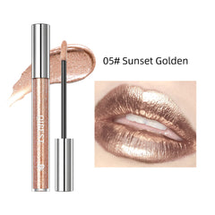 QIBEST Diamond Liquid Lipstick Lip Tint 6 Colors Moisturizing Long-Lasting Makeup Gray Sparkling Waterproof Lip Gloss Cosmetics