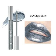 Qibest Diamond Liquid Lipstick Lip Tint 6 couleurs hydratantes maquillage durable gris étincelante