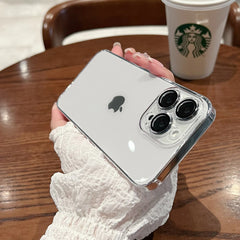 Square Plating Clear Soft TPU Hülle für iPhone 11 12 14 13 14 Pro Max Mini XS XR X 8 7 plus SE transparente Funda -Abdeckung