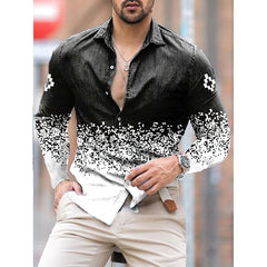 Fashion Luxury Men Shirts Single Breasted Shirt Casual Red Heraldic Print Long Sleeve Tops Men's Clothing Hawaii Party Cardigan