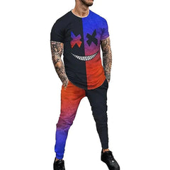 Men Trousers Suit Summer Leisure Time T-shirt