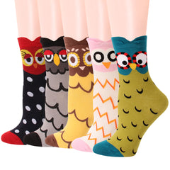 Kreative Cartoon -Owl -Socken Frauen -Baumwollsocken direkter Versorgung