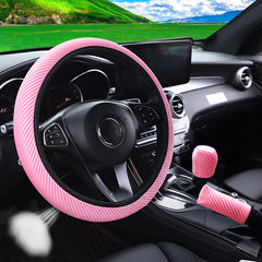 Sweat-absorbent Striped Mesh Fabric New Elastic Steering Wheel Cover Car Handle Cover without Inner Ring