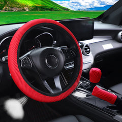 Sweat-absorbent Striped Mesh Fabric New Elastic Steering Wheel Cover Car Handle Cover without Inner Ring