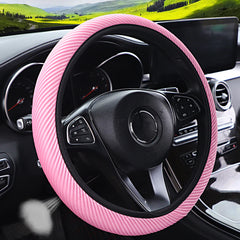 Sweat-absorbent Striped Mesh Fabric New Elastic Steering Wheel Cover Car Handle Cover without Inner Ring