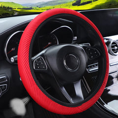 Sweat-absorbent Striped Mesh Fabric New Elastic Steering Wheel Cover Car Handle Cover without Inner Ring