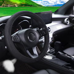 Sweat-absorbent Striped Mesh Fabric New Elastic Steering Wheel Cover Car Handle Cover without Inner Ring