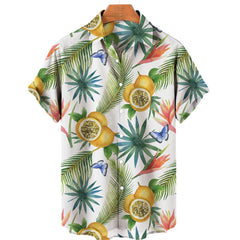 Men's 3D Digital Fruit Print Short Sleeve Shirt Men's Hawaiian Shirt Summer Hot Style Plus Size