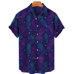 Men's 3D Digital Fruit Print Short Sleeve Shirt Men's Hawaiian Shirt Summer Hot Style Plus Size