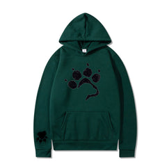 Dog Paw Printing Hooded Sweatshirt