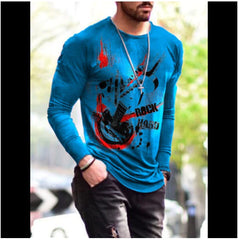 Long Sleeve Shirts for Men, T-Shirt for Men's Fashion Graffiti Printed Long Sleeve Crewneck Shirts Loose Plus Size Tee Tops