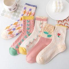 Woman Socks Lolita Socks Lace Flower Socks