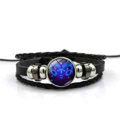 12 Konstellationszeit Edelsteinarmband Unisex Student Geburtstag Geschenk Trendy handgemachtes geflochtenes Perlenarmband Persönlichkeit Handschmuck