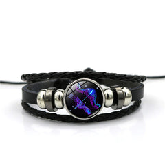 12 Konstellationszeit Edelsteinarmband Unisex Student Geburtstag Geschenk Trendy handgemachtes geflochtenes Perlenarmband Persönlichkeit Handschmuck