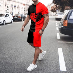 T-shirt et shorts à manches courtes de grande taille