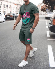 T-shirt et shorts à manches courtes de grande taille