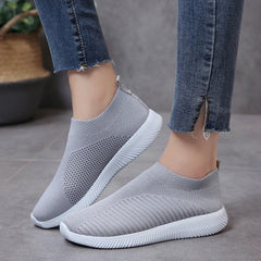 Mujeres zapatos casuales planos resbalando en vulcanizadas chaussures sólidas zapatillas de canasta para caminar con zapatillas suaves livianos zapatos femeninos