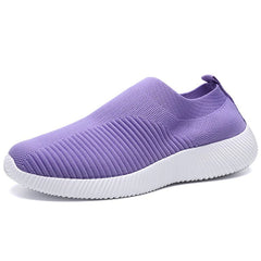 Women Flat Casual Shoes Slip On Vulcanized Ladies Chaussures Solid Walking Basket Sneakers Mesh Soft Lightweight Female Shoes