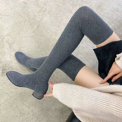 Boots Boots Long tube chaussettes chaussures nouvelles chaussures plates de mode féminine pour femmes panier des chaussures d'hiver chaussures féminines baskets