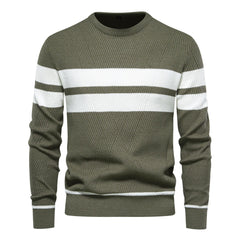 Men's Pullover Color Block Round Neck Casual Striped Sweater