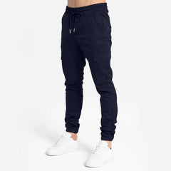 Pantalon de cargaison de mélange de coton masculin avec fermeture de cordon